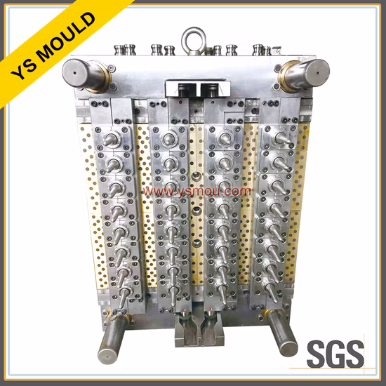 Molde de preforma de PET con aguja de 48 cavidades, válvula de moldeo por inyección, molde de preforma de plástico con autobloqueo para mascotas